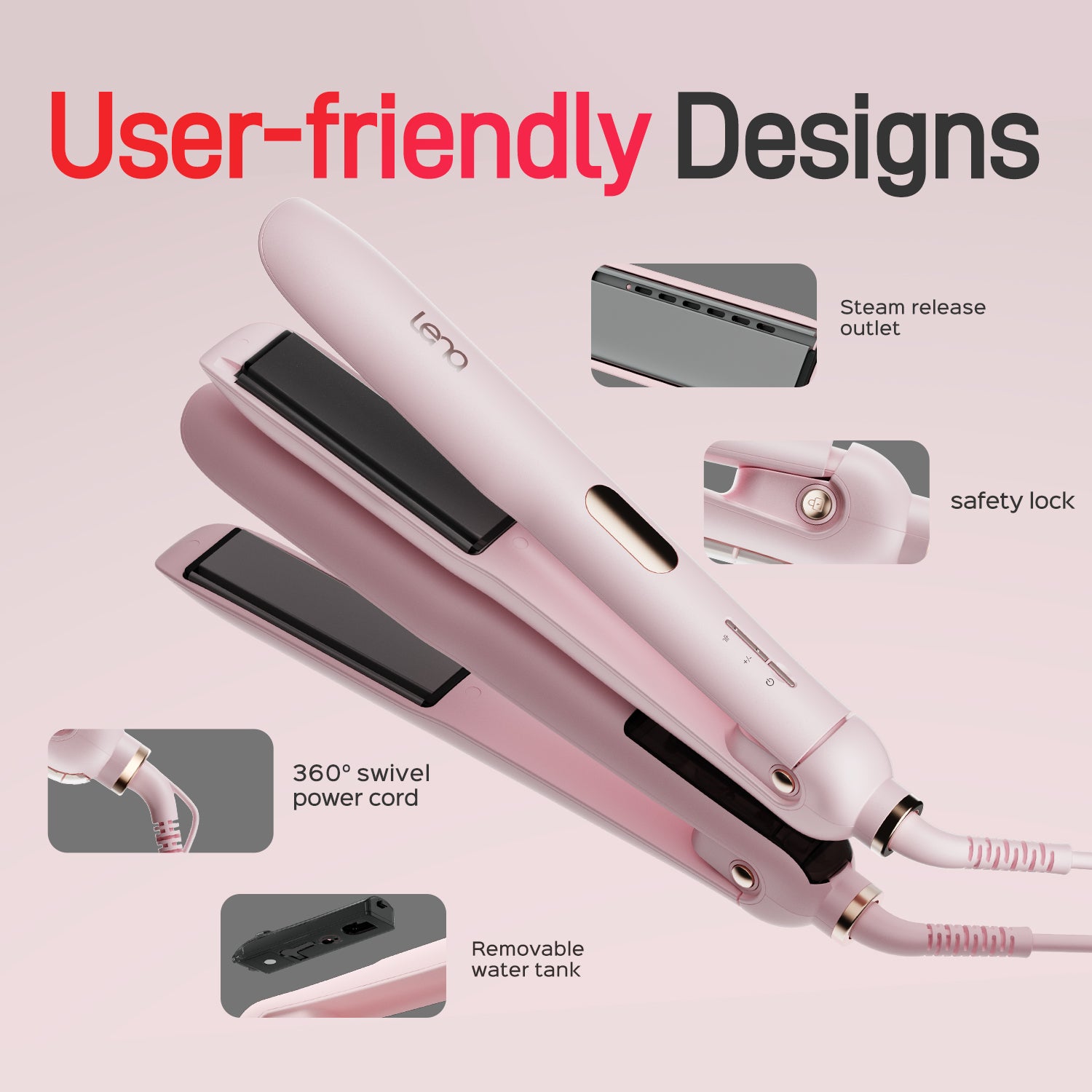 LENA H11 Steam Hair Straightener