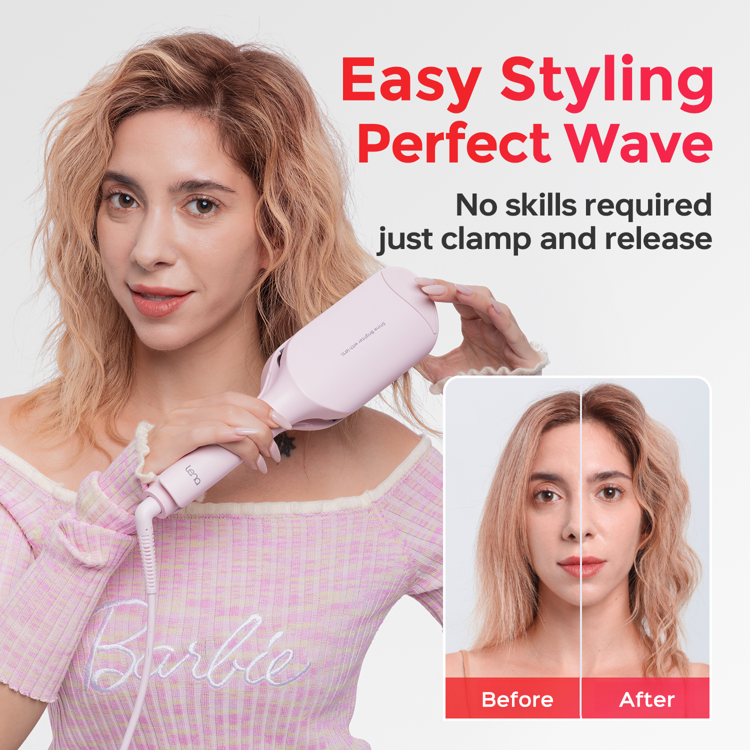 LENA S12 Beach Waver Hair Curling Iron