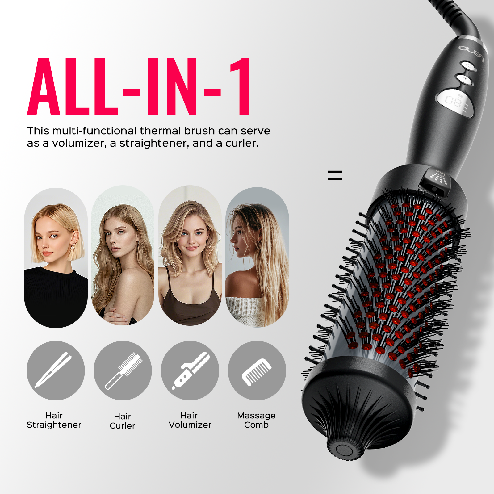 LENA F9 Black All-in-1 Hot Air Brush