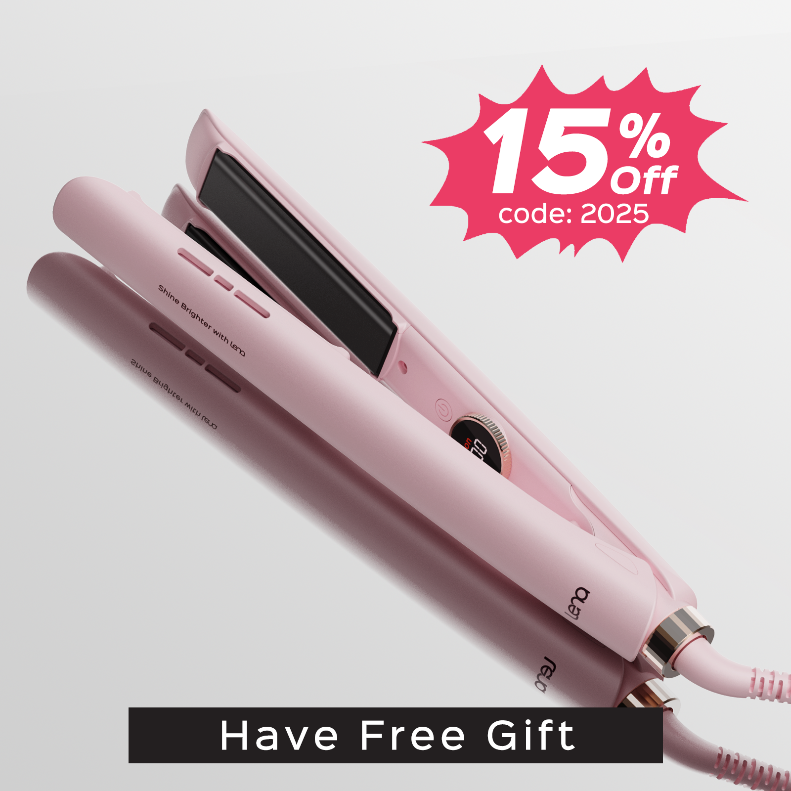 LENA Titanium 2-in-1 Straightener – 150% Smooth, 3D Floating for