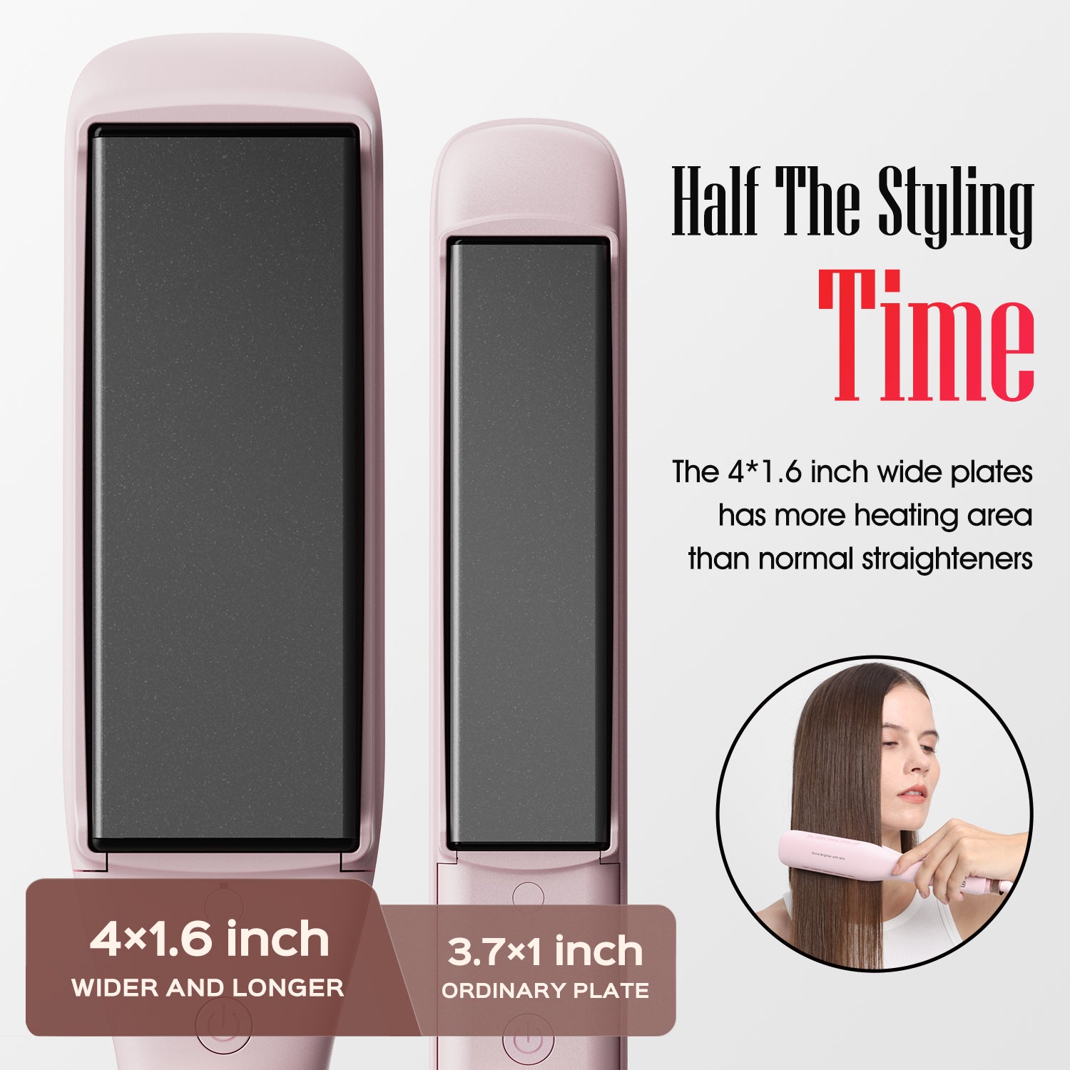 LENA H2S Wide Hair Straightener/Flat Iron