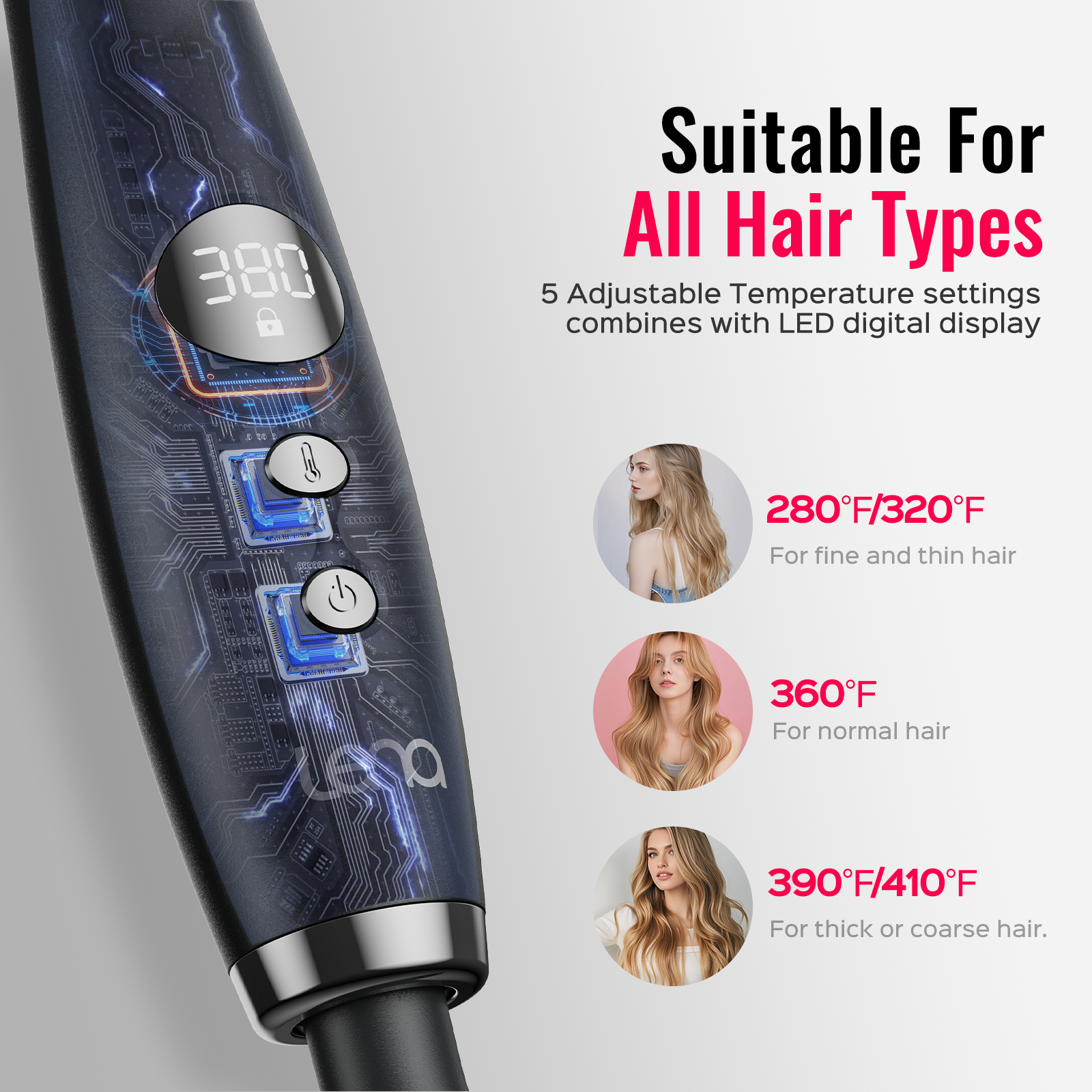 LENA F9 Black All-in-1 Hot Air Brush