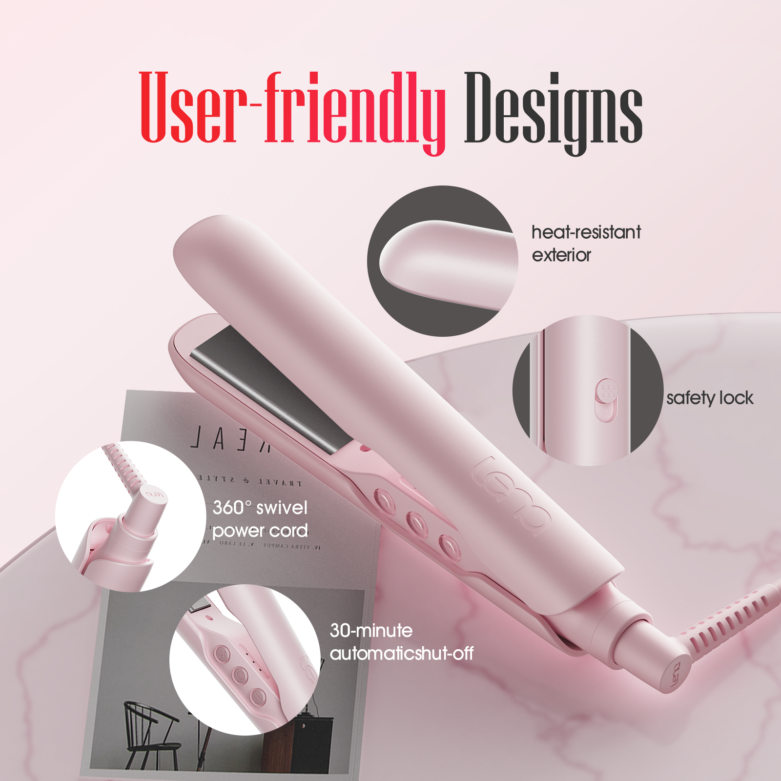 LENA H3A Mini  Hair Straightener