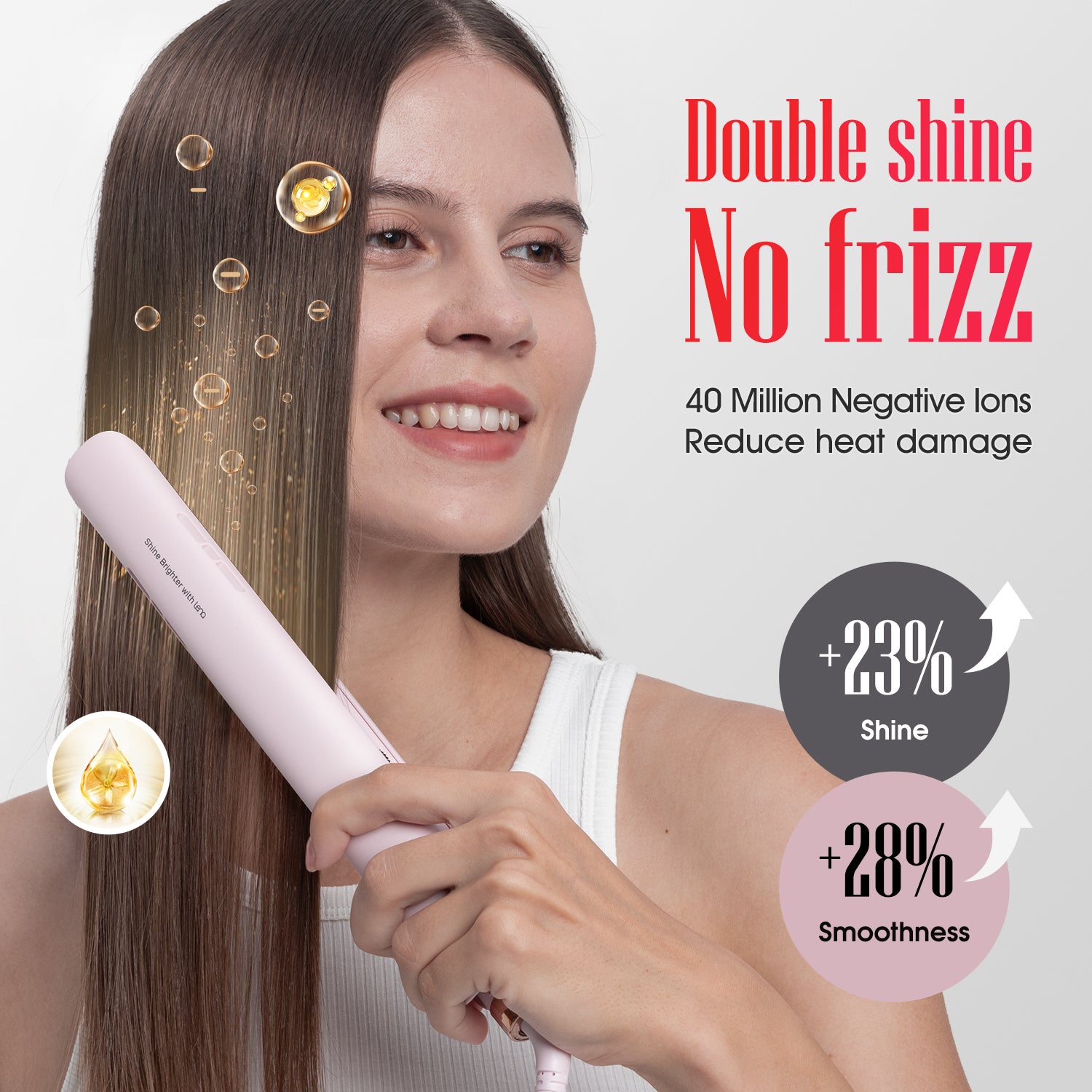 LENA H2 Titanium Hair Straightener/Flat Iron