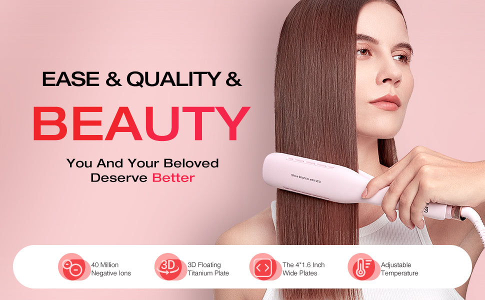 LENA H2S Wide Hair Straightener/Flat Iron